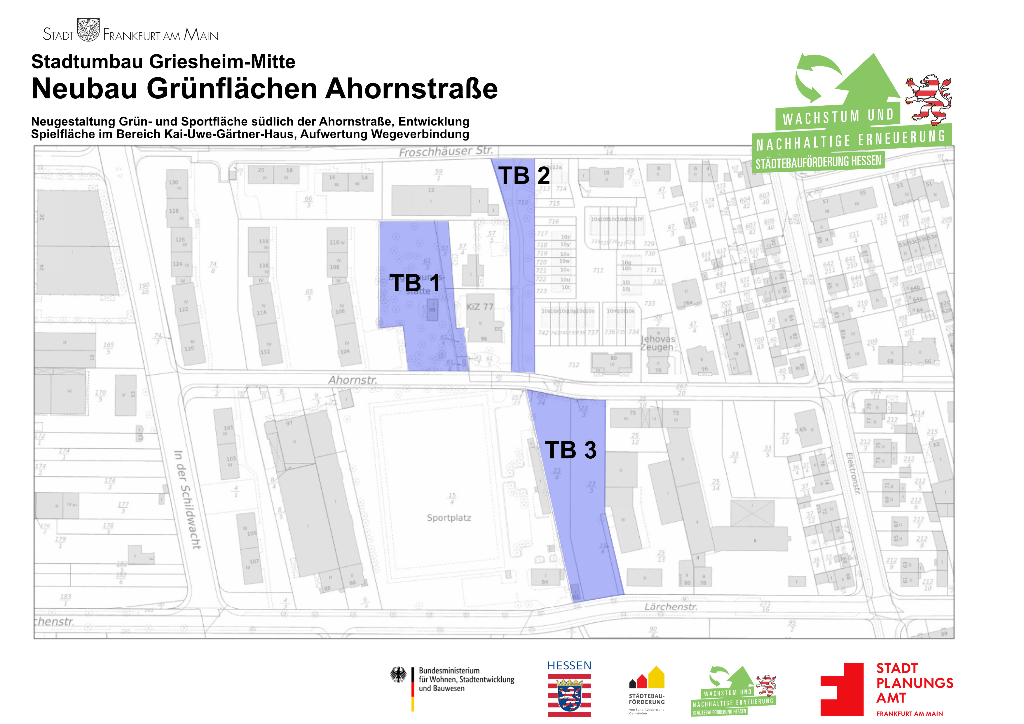 Scope  New greened areas on Ahornstrasse, © City of Frankfurt Planning Department