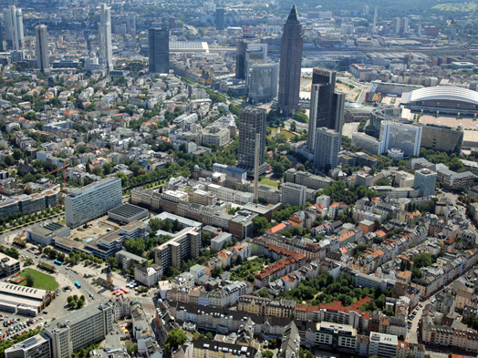 Blick auf das Campusareal von Nordwesten, © Stadtplanungsamt Stadt Frankfurt am Main