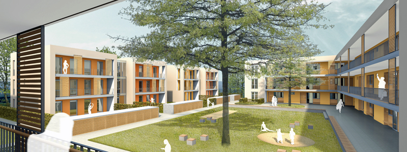 Illustration: View of the courtyard, © Architekten und Stadtplaner Baufrösche, Kassel