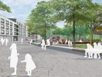 Rendering of the new plaza for the quarter, proposal designed by: © tobeStadt/WGF Nürnberg