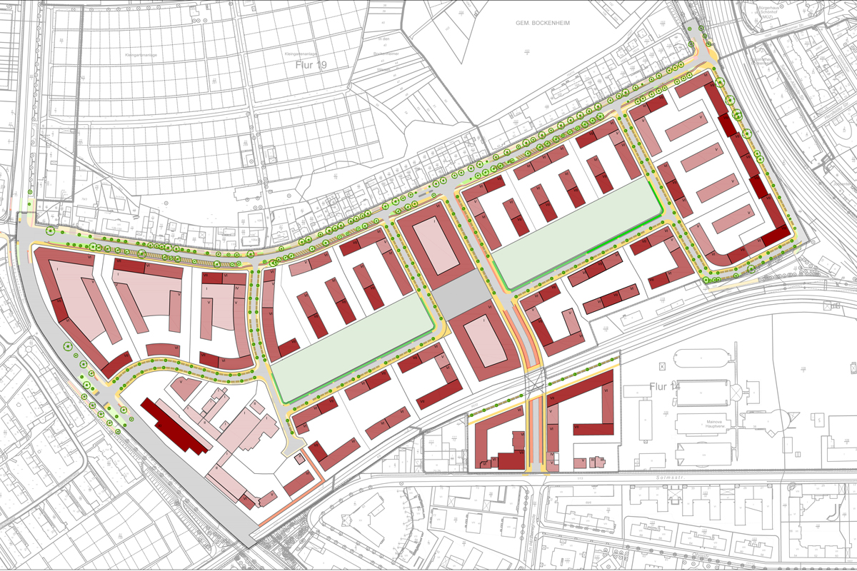 Urban planning proposal, status August 2018 © City of Frankfurt Planning Dept.; map basis: City of Frankfurt Survey Dept.