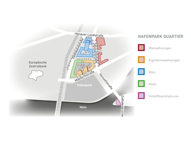 enities are currently under construction in the immediate vicinity on the East construction site.  General map of the Hafenpark Quarter Gruppe, Hamburg 