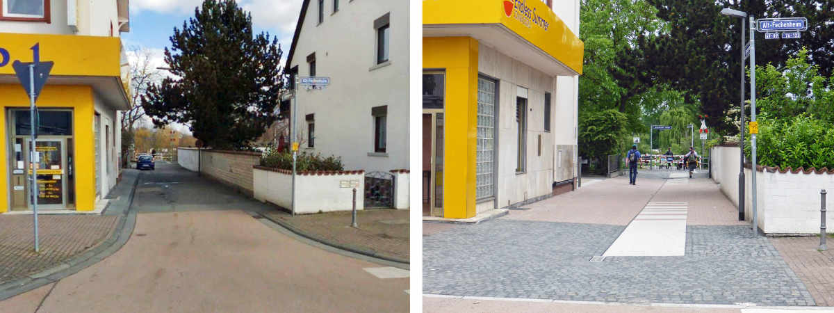 Before and after: Lappengasse, © City Planning Department, City of Frankfurt/Main