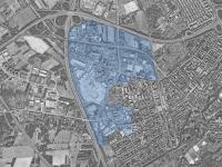Aerial photo of the “Eschborner Landstrasse” commercial estate © City of Frankfurt Planning Dept., map based on City of Frankfurt Surveying Office