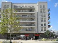 Wohnhaus im Europaviertel mit integriertem Supermarkt und Bäckerei © Stadtplanungsamt Stadt Frankfurt am Main