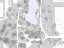 1. Preis Entwurfsphase Interim Nachbarschaftstreff Ben-Gurion-Ring Lageplan © TU Darmststadt