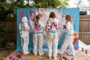 Sommer am Main 2023 : Sprayaktion mit Schülerinnen © Cornelius Pfannkuch
