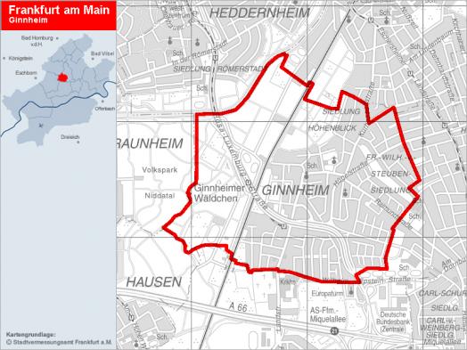 Übersichtskarte Ginnheim © Stadtplanungsamt Frankfurt am Main