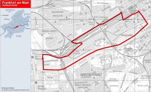 Übersichtskarte Gutleutviertel © Stadtplanungsamt Frankfurt am Main