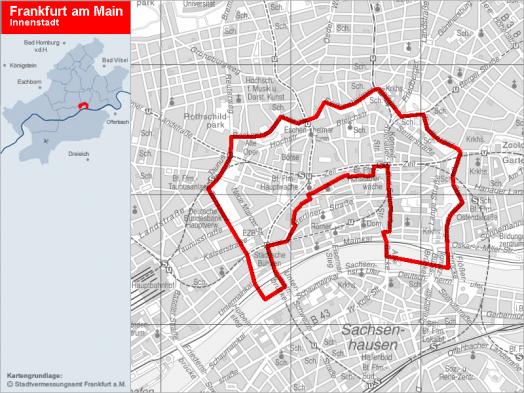 Übersichtskarte Innenstadt © Stadtplanungsamt Frankfurt am Main