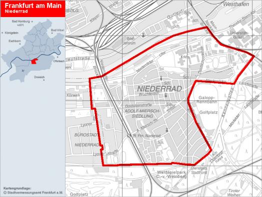 Übersichtskarte Niederrad © Stadtplanungsamt Frankfurt am Main