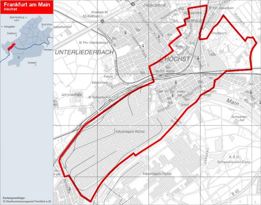 Übersichtskarte Höchst, © Stadtplanungsamt Frankfurt am Main