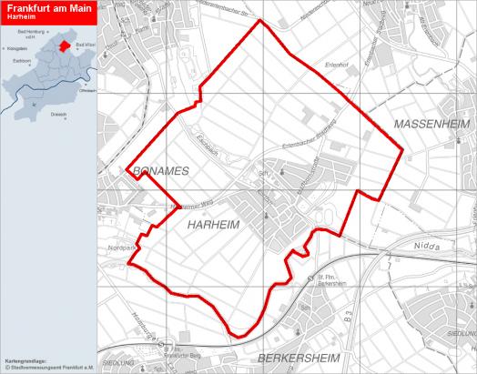 Übersichtskarte Harheim © Stadtplanungsamt Frankfurt am Main