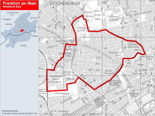 Übersichtskarte Westend-Süd © Stadtplanungsamt Frankfurt am Main