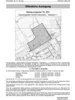 Customary announcement on the public disclosure in the official gazette, example development plan no. 854 "Nördlich Heerstraße / Teil 1", official gazette no. 18, 29.04.2008, © Presse- und Informationsamt Frankfurt am Main