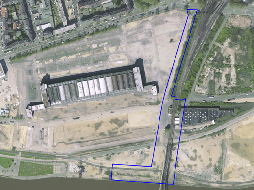 Luftbild mit Geltungsbereich, Kartengrundlage: Stadtvermessungsamt Stadt Frankfurt am Main