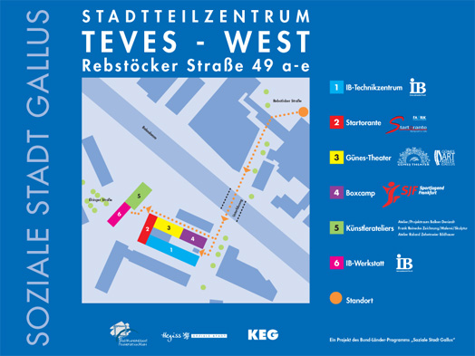 Hinweisschild am Eingang zum Gelände Teves-West, © Stadtplanungsamt Stadt Frankfurt am Main